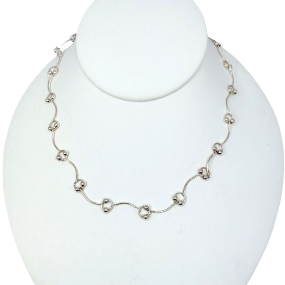 VTG Mexico ATI Sterling Silver Necklace 16.5" 925  Minimalist Dainty Jewelry - Picture 1 of 10
